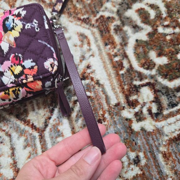 Vera Bradley Indiana Rose All In One Crossbody Adjustable Purple Maroon Floral - Picture 6 of 12